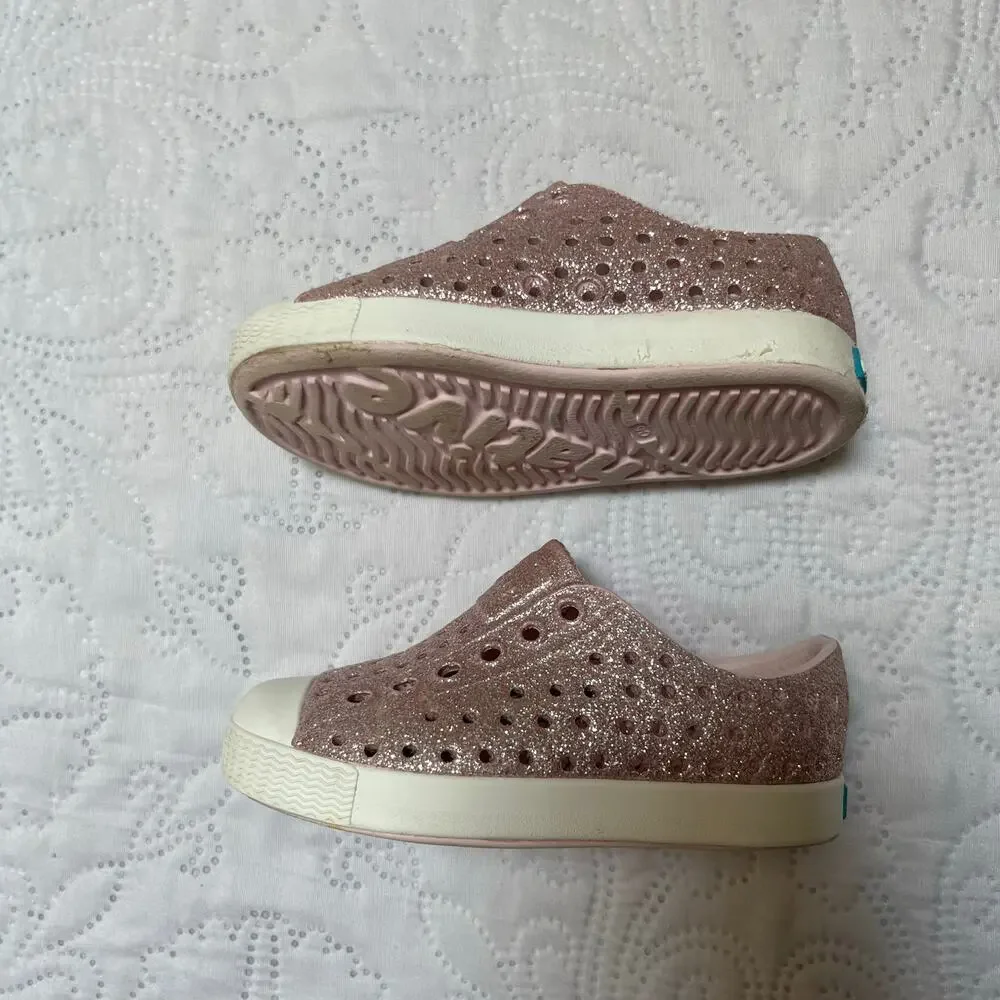 Native Jefferson Bling Glitter Sneakers Size 5